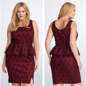 Rebel Wilson x Torrid Red Lace Peplum Dress